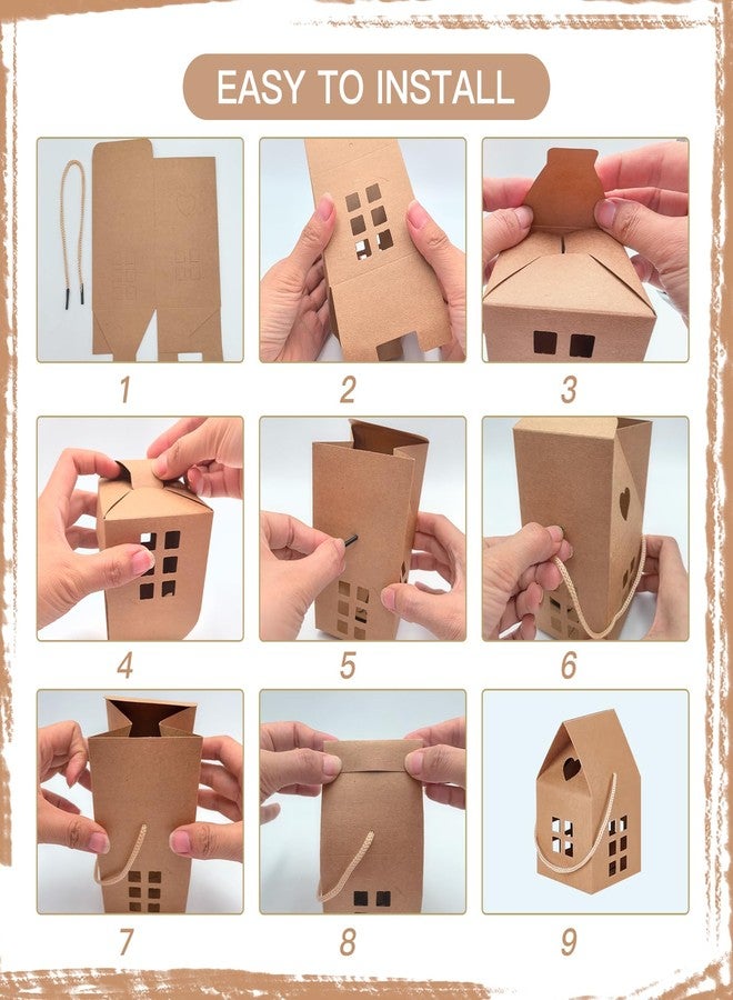 GeryVtee 36 Pcs House Gift Boxes 3x3x3inch Kraft Paper Candy Box Cardboard Treat Bags for Wedding Christmas Birthday Party Ornament Container (white) - Image 3